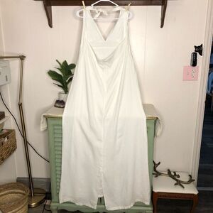 Island Company Womens Solid Tie Neck Fully Lined Maxi Halter Dress White Large